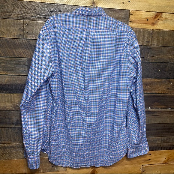 Ralph Lauren Blue Orange Plaid Slim Fit Stretch Oxford Button Down - Picture 4 of 5